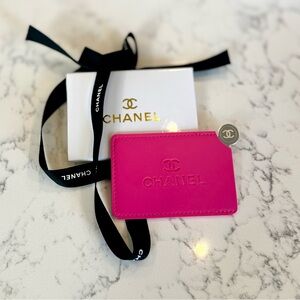 CHANEL Fuchsia Card Holder with Mirror